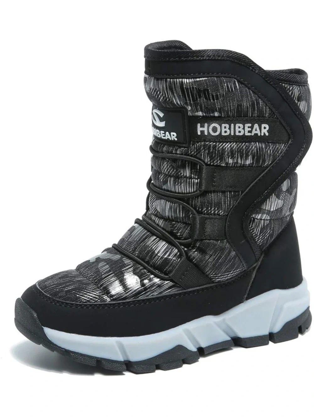 Boys Snow Boots Outdoor Waterproof Winter Kids Shoes Big Kid 5.5, Black 939